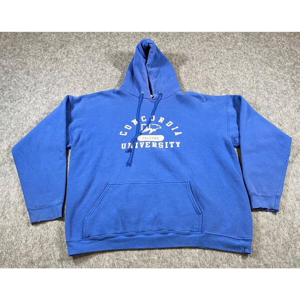 Vtg Alstyle Hoodie Sweatshirt Concordia University Wisconsin Falcons Size XL B